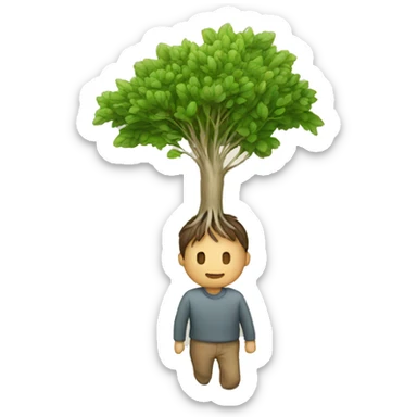 a person following a root sticker