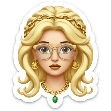 blondie Medusa Versace with glasses  sticker