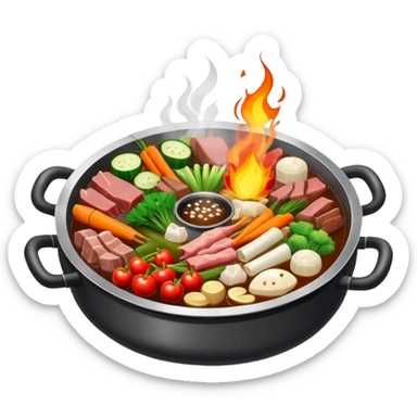 Traditional Chinese hotpot with charcoal fire base sticker