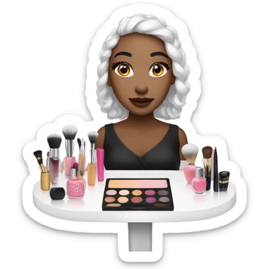Cute makeup vanity sticker