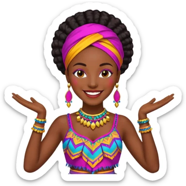 black woman festival dancer sticker
