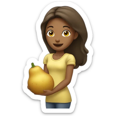 Une femme avec une patate à la place de la tête sticker