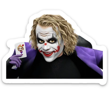 smiling girl with clown card sticker