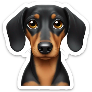 Black and tan short haired dachshund with dark eyes sticker