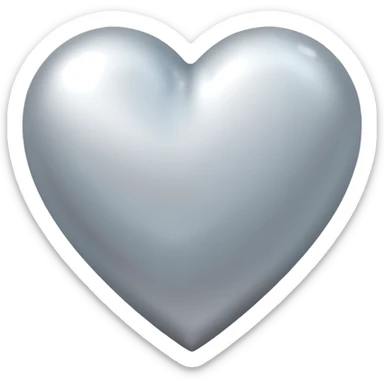 white heart with a gradient silver glow sticker