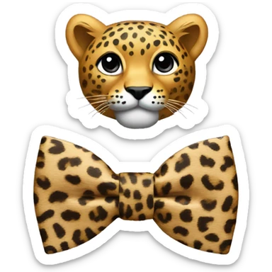 Bowtie with leopard print  sticker