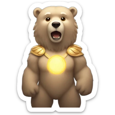 heavenly bear of power sticker