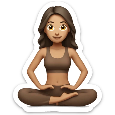 brunette yoga girl brown clothes sticker