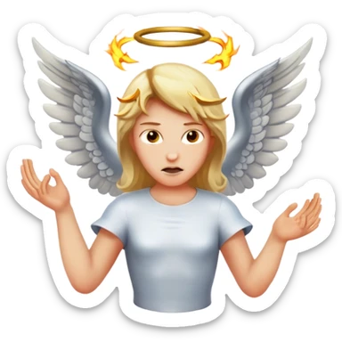 angel fight demons sticker