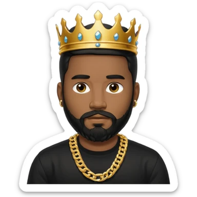 charly flow cabello negro camisa negra barba candena de oro rey  sticker
