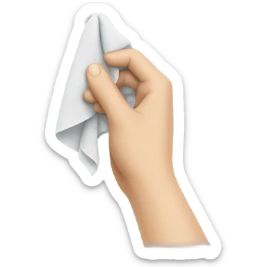 Hand holding a handkerchief sticker