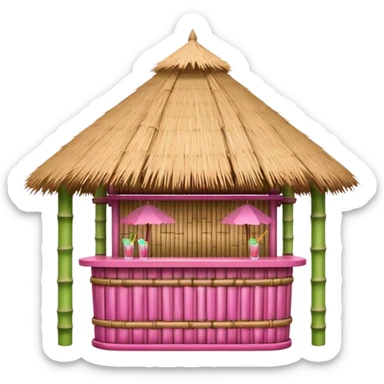 pink detailed tiki bar sticker