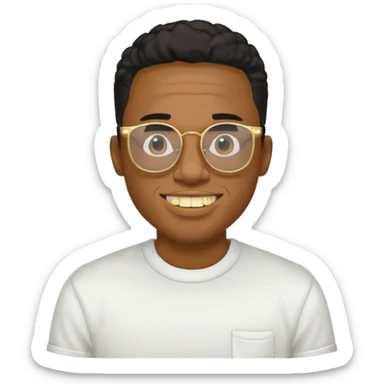 A gangster black cool rapper with cool shirt Glasses gold teeth  sticker