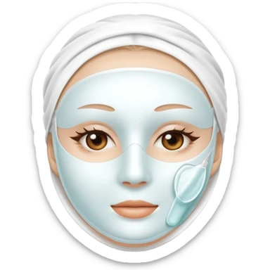 a white skincare beauty mask pack for face sticker