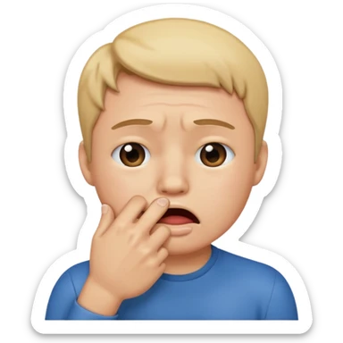 Crying with hand over mouth in a fist  sticker