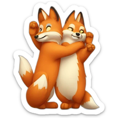 Two Fox paws clapping high five sticker