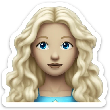 nordic pleiadian with long blonde hair and blue eyes sticker