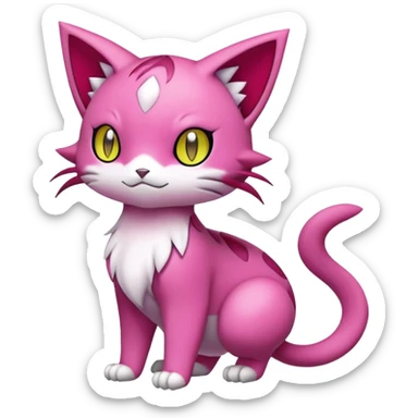 Liepard-Skitty-Delcatty-Pokémon-Fakémon-hybrid-creature (full body) sticker