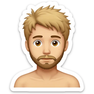young scruffy man sticker