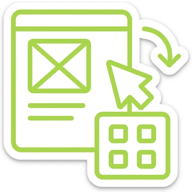 Minimalistic, professional icon for prototyping using only white and #C8FF46. Keep background transparent. Make lines clear and simple. sticker