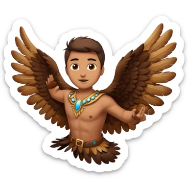 A man flying with wings sticker