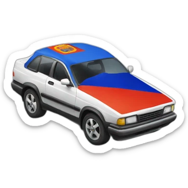 Car holding Armenian flag sticker