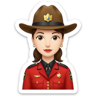female canadian mountie  sticker