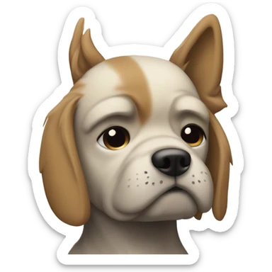  a dog feeling frustrated and have"Archer is smart" on the emo sticker