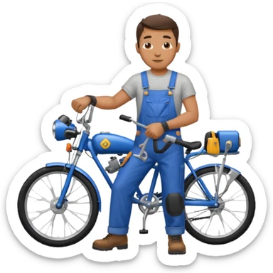 man Bike Repair Mechanic sticker