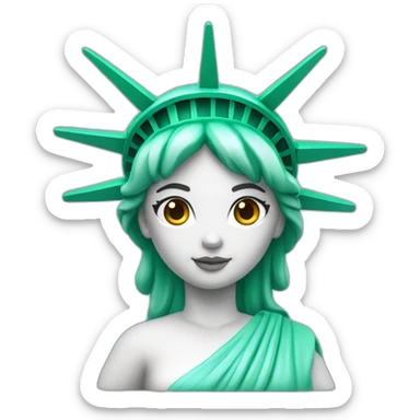 cute whit girl statue of liberty sticker