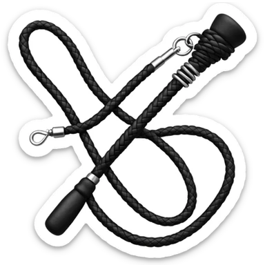 a Hyperrealistic black kinky bondage BDSM whip sticker