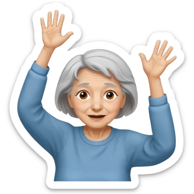 Old lady hands up raise the roof dancing  like she doesn’t care  sticker