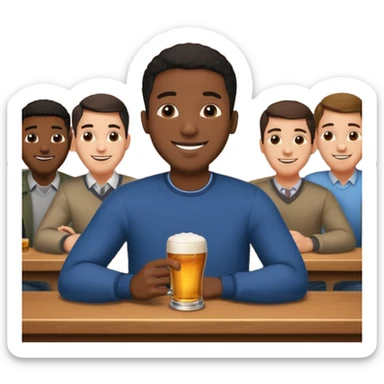 Black man watching friends play pub g sticker