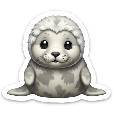 full body grey seal pup sticker