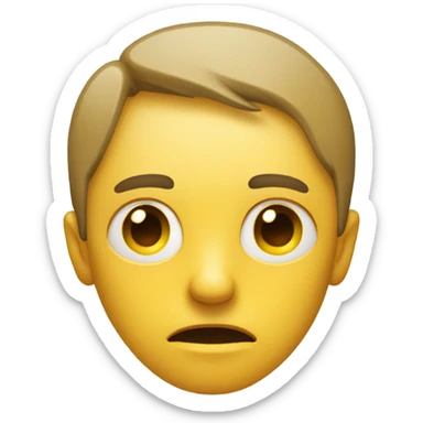 Eyes by right side judging serious expression on jellow circle dot like and amoyi and pressed together lips serious  sticker