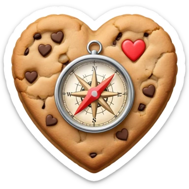 cookie heart with compass sticker