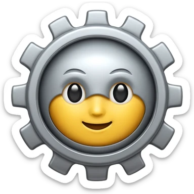  classic gear emoji modern professional design for business presentation sticker