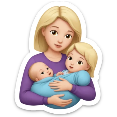 Mom holds the baby in her arms facing each other sticker