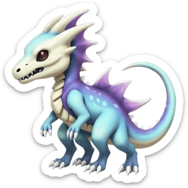 Nebulae Gothic Spooky Marowak-Salandit-Cubone-Duskull-Noibat-Fakémon-hybrid-creature (full body)  sticker