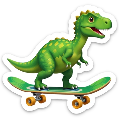 Dinosaur on a skateboard sticker