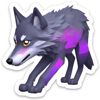 Glitch wolf, glitched  sticker