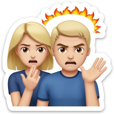 A girl slap his boyfriend  sticker