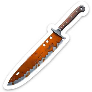 a big machete from the Friday the 13th movie sticker