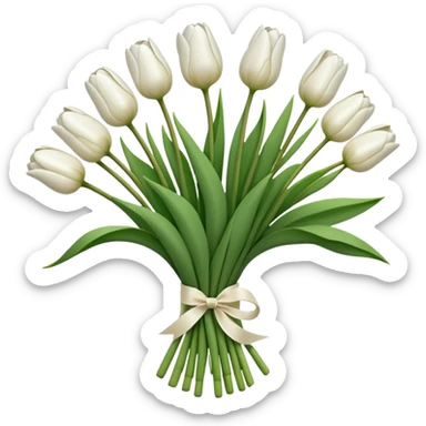 White tulips bouquet sticker