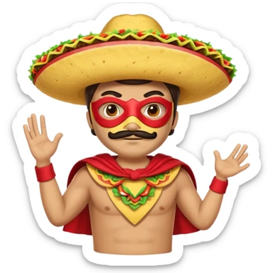 a hero who wear Taco costume  with a hero mask  sticker