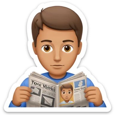 man Folding newspaper sticker