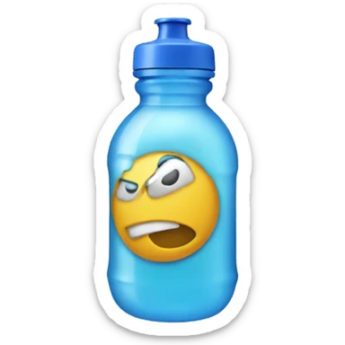 Scrunched up water bottle sticker