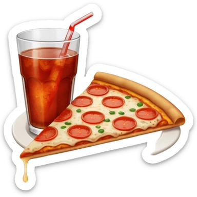 lon nước ngọt và pizza sticker