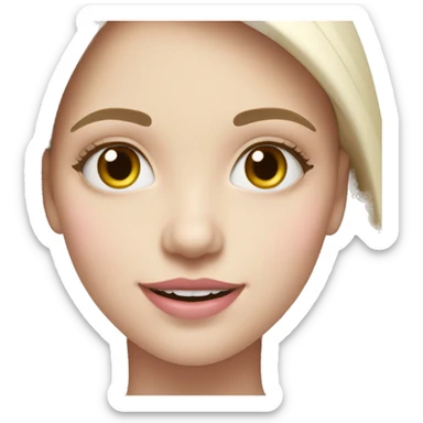 slavic girl with smile, white skin and pink light lips sticker