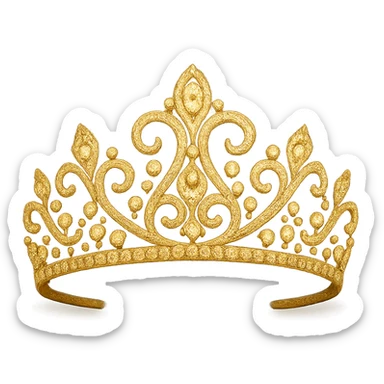 butterfly crown with a golden yellow base, no butterflies, just sparkling gems sticker